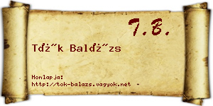 Tök Balázs névjegykártya